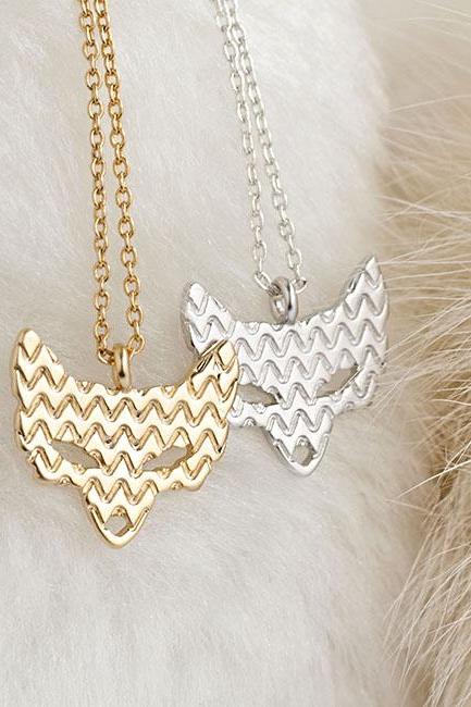 Tiny Fox Charm Necklace, Gold / Silver, Animal Jewelry